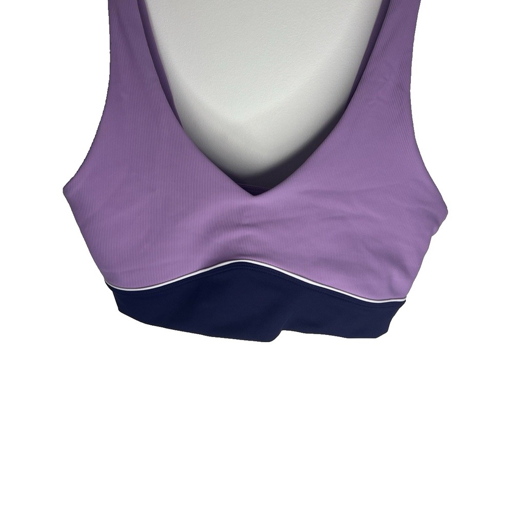 Purple and Navy Wireless V-Neck Bralette